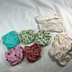 Grovia Hybrid Cloth Diaper Lot 4 Covers 6 Hemp